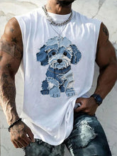 Motif de chien mignon Patchwork Art Tank Top des hommes
